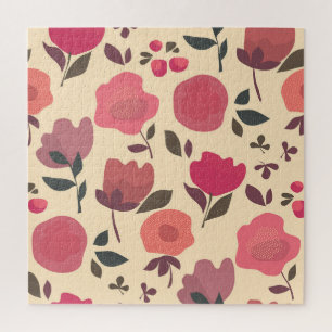 Boho stijl stof bloemmotief. legpuzzel