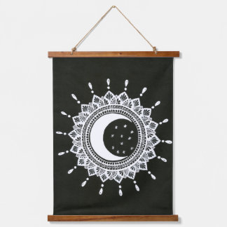 Boho stijl Sun & Moon mandala kunst Hangend Wandkleed
