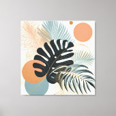 Boho stijl tropische blad schilderen kunst canvas afdruk (Voorkant)