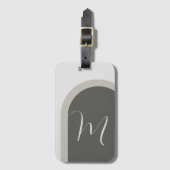 Boho Stijlvolle boog met Script Monogram Initiaal Bagagelabel (Voorkant (verticaal))