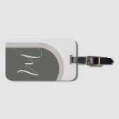 Boho Stijlvolle boog met Script Monogram Initiaal Bagagelabel (Voorkant (horizontaal))