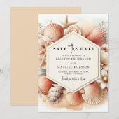 Boho stijlvolle strand bruiloft save the date (Voorkant / Achterkant)