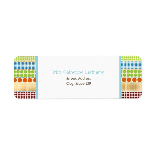 Boho Stippen & Blauw Adreslabel Sticker (Voorkant)