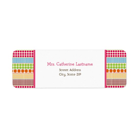 Boho Stippen & Roze Adreslabel Sticker (Voorkant)