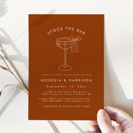 Boho Stock The Bar Couples Douche Invitation