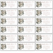 Boho Stof Roze Bloemige Trouw Gast Adreskaart Sticker (Voorkant)