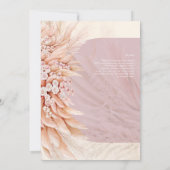 BOHO Stof Roze Koraal PAMPASGRAS Bruiloft Kaart (Achterkant)