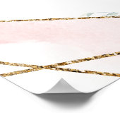 Boho stoffige roze rozen eucalyptus proefhuwelijk  poster (Hoek)