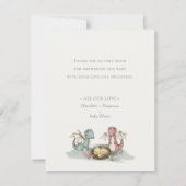 Boho Storybook Dragon Baby shower Carte de remerci (Dos)
