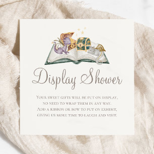 Boho Storybook Dragon Baby shower Display Douche Informatiekaartje