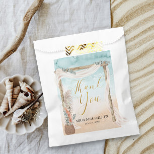 Boho strand boog bestemming bruiloft bedankzakje