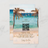 boho strand QR code bruiloft informatie kaart (Voorkant / Achterkant)