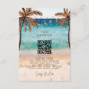 boho strand QR code bruiloft informatie kaart