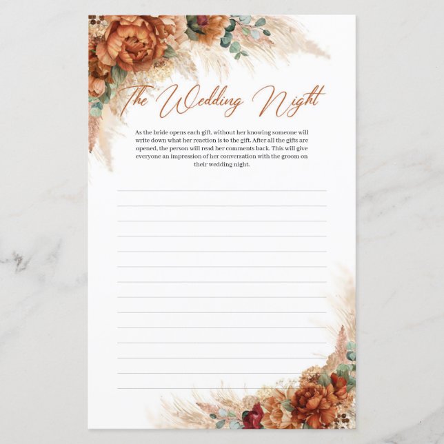 Boho strand terracotta koper De huwelijksnacht (Voorkant)