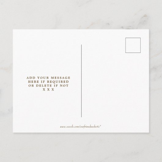 boho strandbruiloft met briefkaart op date (Achterkant)