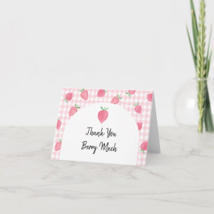 Boho Strawberry Berry Sweet Birthday Bedankkaart