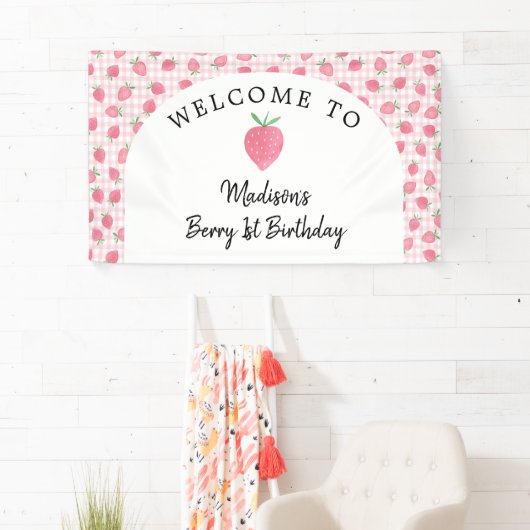Boho Strawberry Berry Sweet Birthday Spandoek (Insitu)
