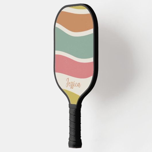 Boho Strip Patroon Aangepaste naam Pickleball Padd Pickleball Paddle (Links)