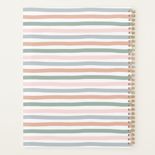 Boho Stripe rose Bleu Sage Vert Terracotta annuel (Dos)