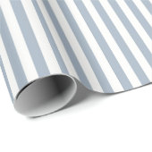 Boho Stripe Striped Coastal Minimalist Blue White Cadeaupapier (Rol Hoek)