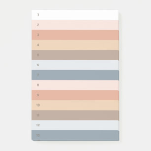 Boho Stripes Numbered Post-it Notes