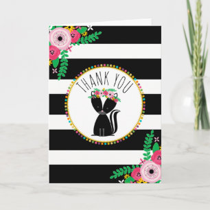 Boho Stripes Skunk Baby shower Bedankt