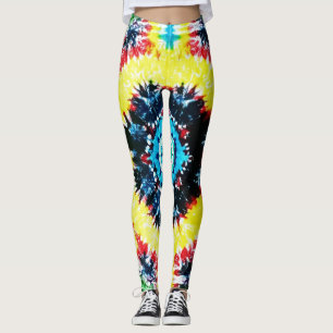 Boho Stropdas-geverfde Patroon Levendige regenboog Leggings