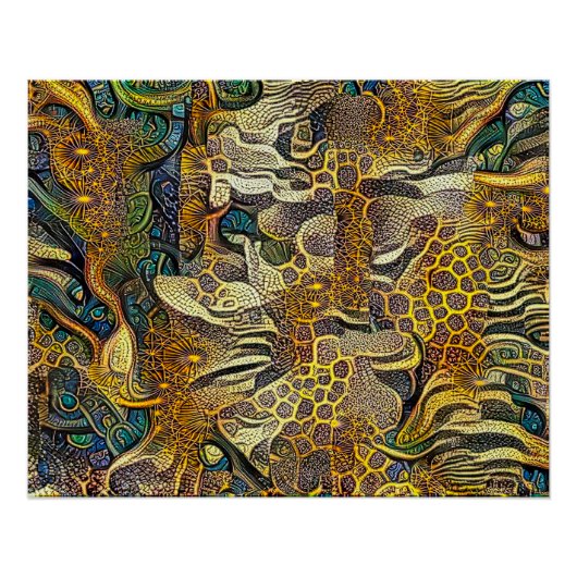 Boho Style Abstract Art Poster (Devant)