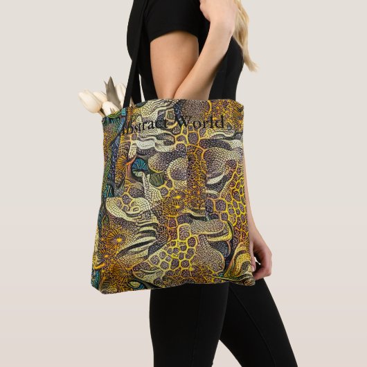 Boho Style Abstract Wereld Tas (Dichtbij)