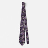 Boho Style Abstrait violet Cravate (Devant)