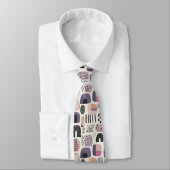 Boho Style Abstrait violet Cravate (Attaché)