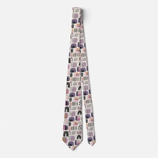 Boho Style Abstrait violet Cravate (Devant)