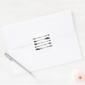 Boho Style Arrows Black & White Ronde Sticker (Envelop)