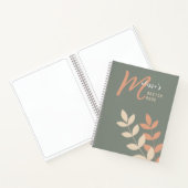 Boho Style Botanical Art Monogram Name Sketchbook Notitieboek (Binnen)
