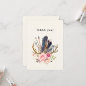 Boho Style Design Carte de remerciements personnal (Devant/Arrière en situation)