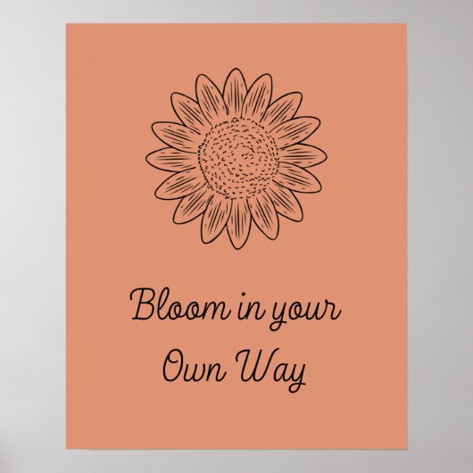 Boho Style Flower Minimalist Bloom motivatie Poster (Voorkant)