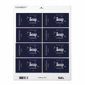 Boho Style Navy Blue Soap Labels (Full Sheet)