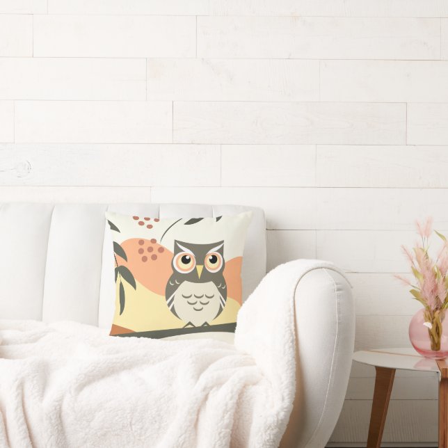 Boho Style Owl Design Coussin (Canapé)