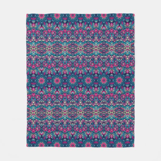 Boho Style Pink Fleece Blanket Deken (Voorkant)