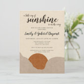 Boho Style Ray Of Sunshine Baby shower Invitation (Debout devant)