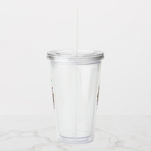 Boho Style Wolf Halo Portrait Acryl Drinkbeker (Rechts)