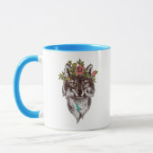 Boho Style Wolf Halo Portrait Mok (Links)