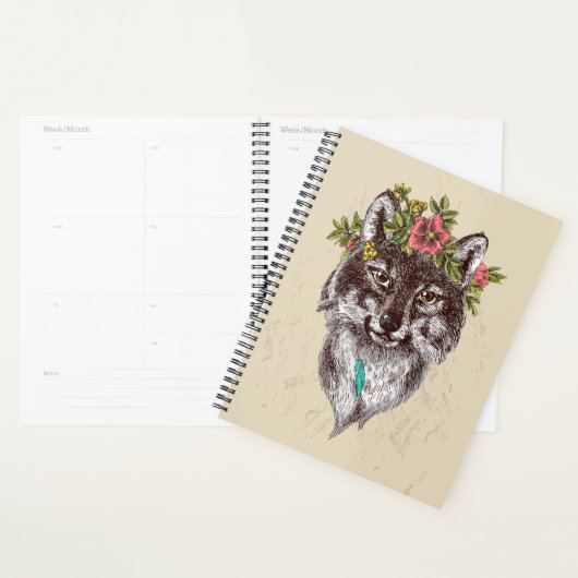 Boho Style Wolf Halo Portrait Planner (Display)