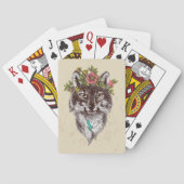 Boho Style Wolf Halo Portrait Pokerkaarten (Achterkant)