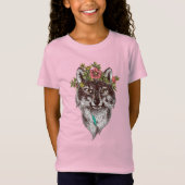 Boho Style Wolf Halo Portrait T-shirt (Voorkant)