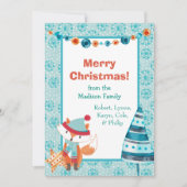 Boho Style Woodland Fox-kerstkaart Feestdagenkaart (Voorkant)