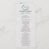 Boho Succulent Cactus Wreath Wedding Program Programma (Voorkant / Achterkant)