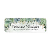 Boho succulent eucalyptus faux gold lijst etiket (Voorkant)