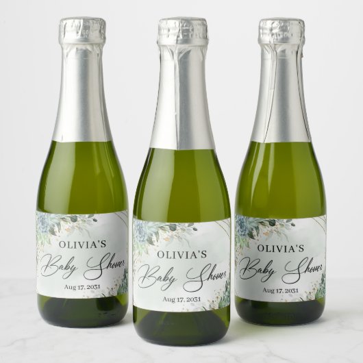 Boho succulent greenery eucalyptus gold lijst sparkling wijnetiket (Flessen)