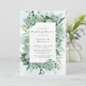 Boho Succulent verdure Invitations Wedding showers (Debout devant)